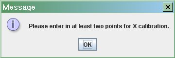 image of text box stating "Please enter at least two points..."